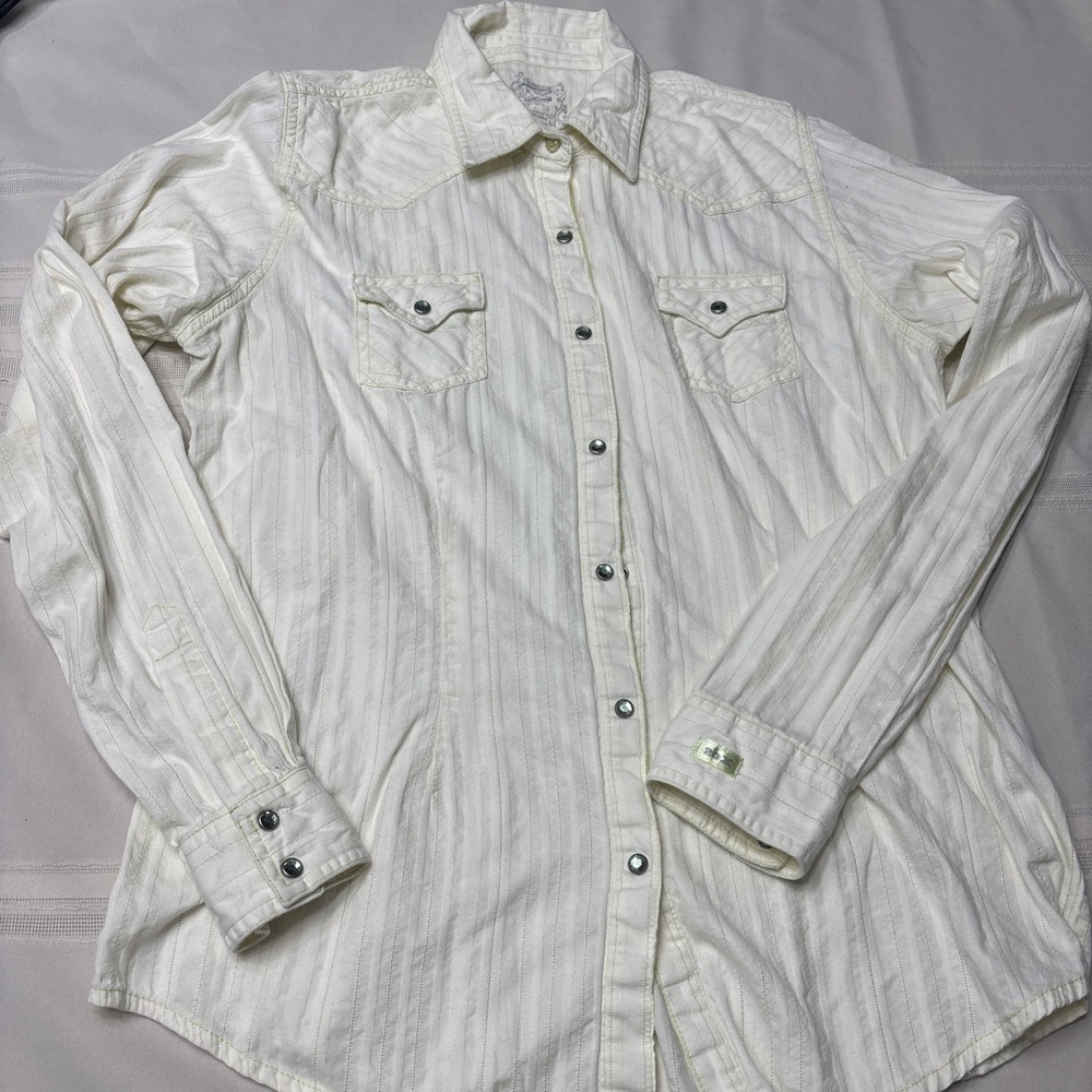 Twenty X 20X Women's Long Sleeve Pearl Gem Snap Western Rodeo Cotton Shirt Sz L‎